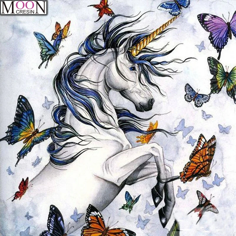 New 5D Diy Diamond Painting Fly Horse Butterfly Full Square&Round Drill Embroidery Cross Stitch Rhinestones Diamond Mosaic Home