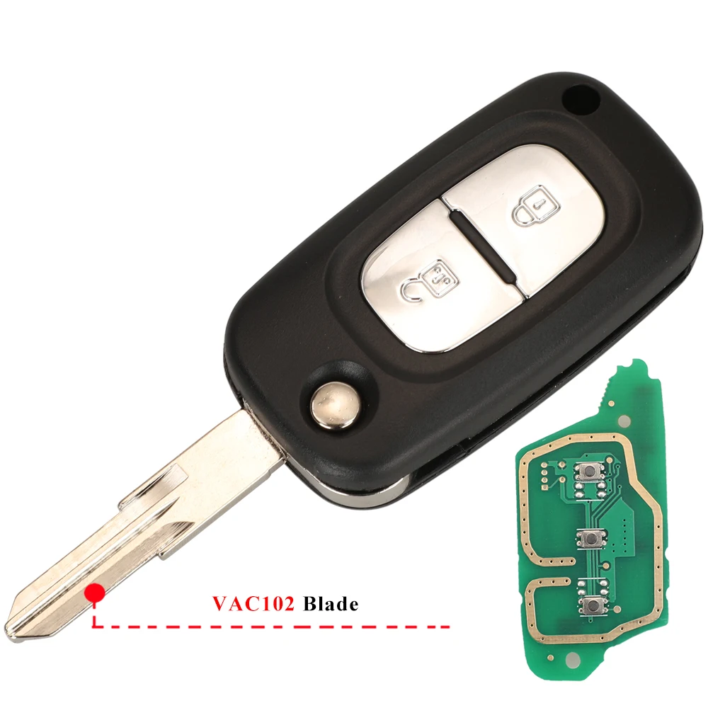 Jingyuqin 2/3BTN Geändert Flip 433Mhz ID46-7946/7947 Auto Fernbedienung Schlüssel Für Renault Vivaro Movano Traffic Master Kangoo Clio Dacia