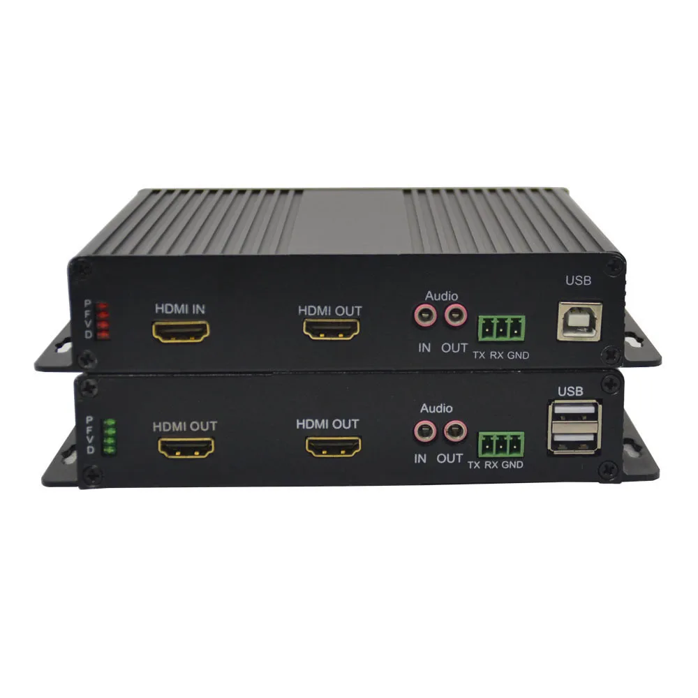 HDMI Extender/Fiber Converters, Uncompressed HD 1080p@60Hz HDMI over Fiber optic Media Converters with KVM ,Lossless,SM UP 20Km