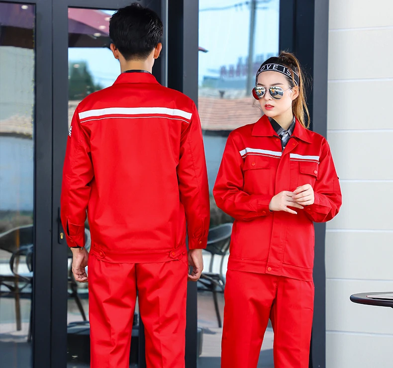 Novos conjuntos de roupas trabalho das mulheres dos homens jaquetas reflexivas + calças primavera outono máquina reparação soldador oficina macacão uniformes trabalho