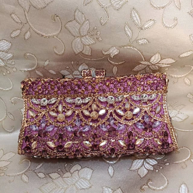 Purple clutch bag wedding store