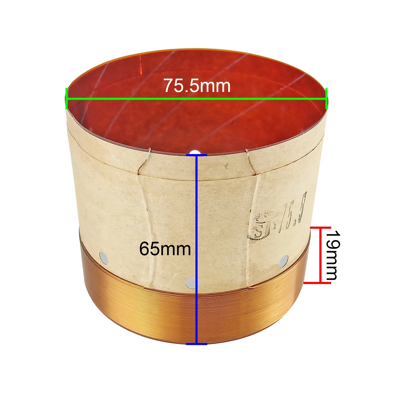 GHXAMP 75.5 مللي متر باس المتكلم ملف صوتي KSV سلك مستدير 75.5 الأساسية 8ohm مكبر الصوت Cail إصلاح مضخم الصوت المتكلم الملحقات لتقوم بها بنفسك 2 قطعة