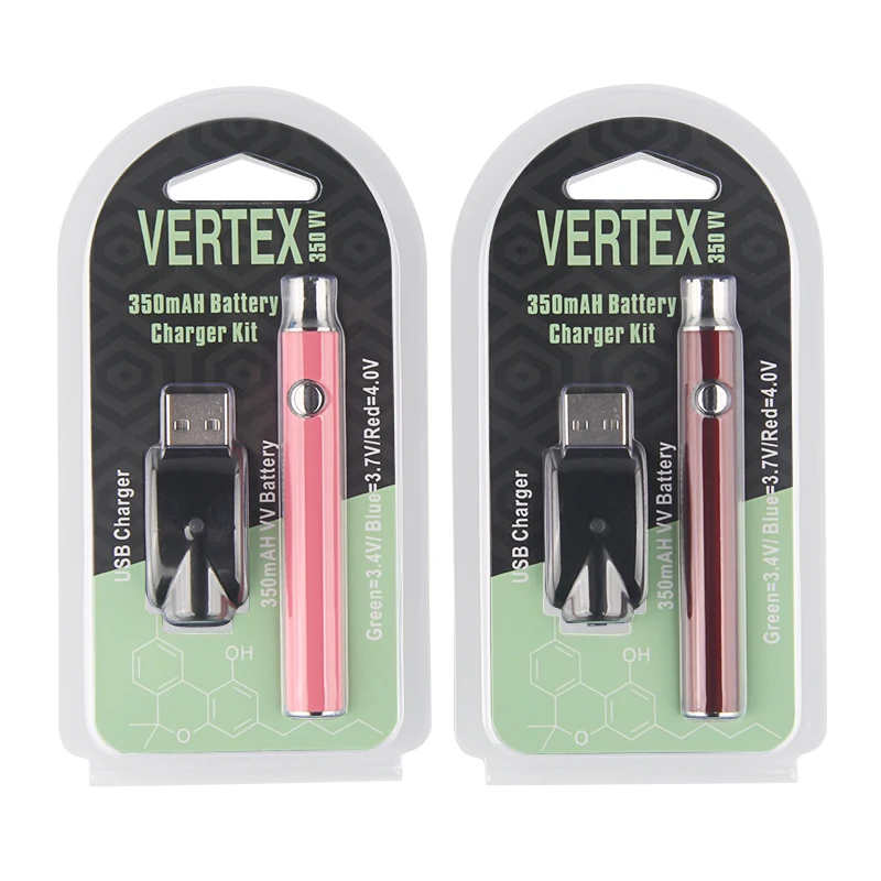 5 Stück Vorheizen Vertex 350 Gewinde Batterie USB-Lade knopf Spannung einstellen mAh fit ce3 vape cbd Öl patrone Vapor izer Pen