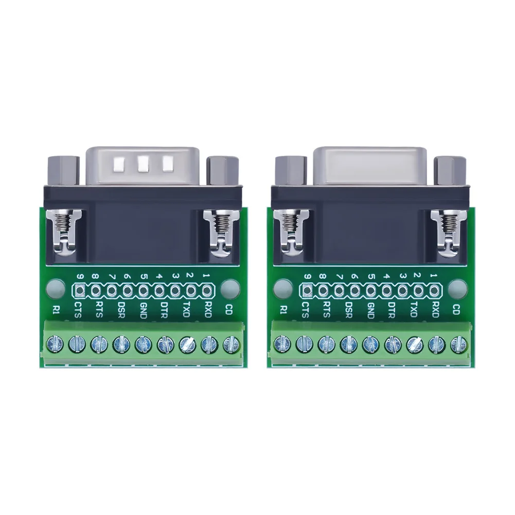 10pcs DB9 Male Female Adapter Signals Terminal Module RS232 RS485 Serial To Terminal 9-Pin 9-Hole Connector Conversion Board