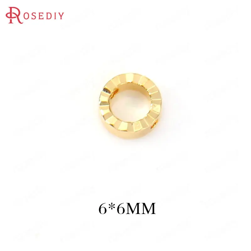 (F185)20 pieces 6mm High Quality Gold Color Brass Round Circle Connect Charms Pendants Diy Jewelry Findings Accessories