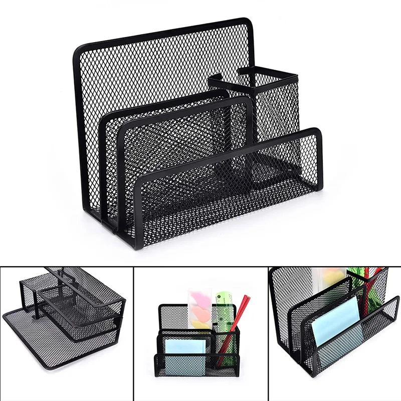 1XBlack Mesh Letter Paper File Storage Rack Holder Tray Organiser Desktop Office