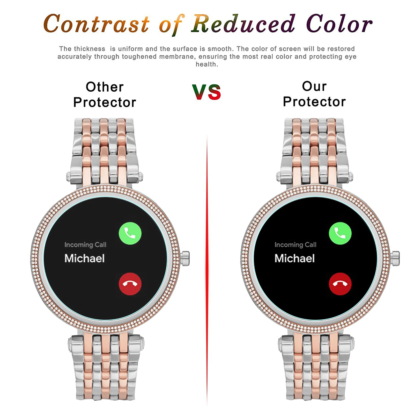 3 حزمة ل مايكل كورس Gen 5E Darci Smartwatch الزجاج المقسى واقي للشاشة 9H حامي مقاومة للخدش مكافحة تتحطم