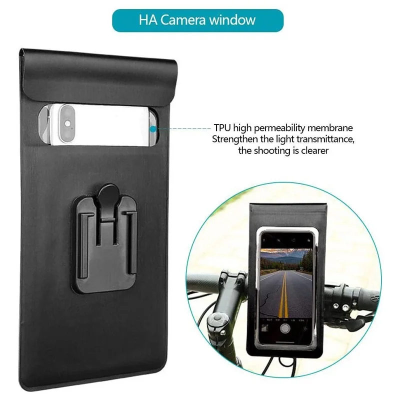 360° Rotation Waterproof Bicycle Phone Bag Case Touch Screen Bike Handlebar Phone Holder Motorcycle Rearview Mirror Phone Stands
