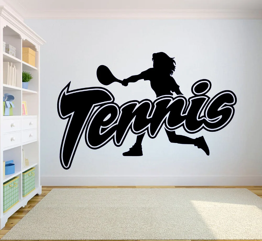 Tennis Wall Decal Home Decor Sports Sticker Vinyl Art Kids Teens Room Decoration Sport Bedroom Tennis Racquets Poster A457