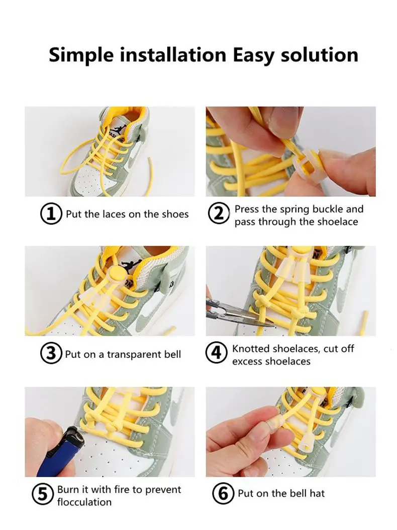 Elastische, runde Schnürsenkel mit Verschluss für Kindersneaker, Schnürsenkel ohne Binden, Schnürsenkel für Kinder und Erwachsene, Schuhbänder. – Detail 11