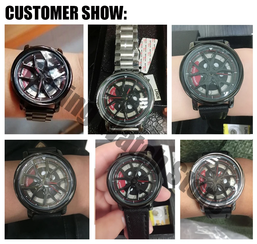 Men Watch Car Wheel Rim Hub Dial Male Wristwatch Skeleton Man Black Waterproof Watches Stainless Steel Quartz Relogio Masculino