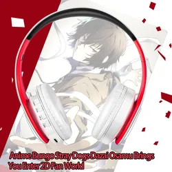 Free shipping Anime Bungo Stray Dogs Dazai Osamu Cosplay Stereo Wireless Headphone Bluetooth Headset Sport Earphone