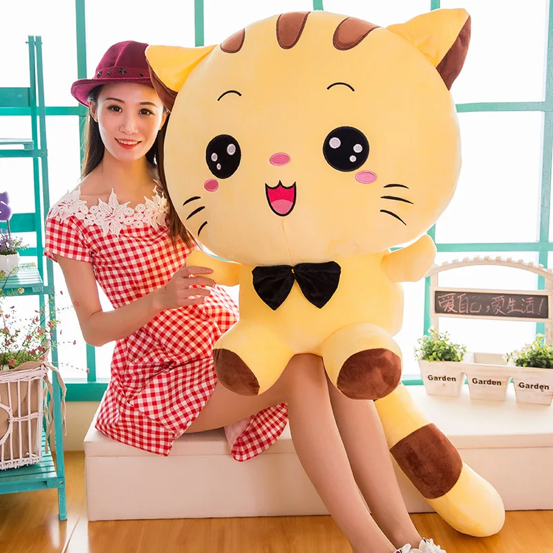 35-65cm Cartoon Cute Doll Big Face Cat Plush Stuffed Cat Toys Birthday Gift Kids Toy Plush Dolls For Girl Sucker Car & Room Doll