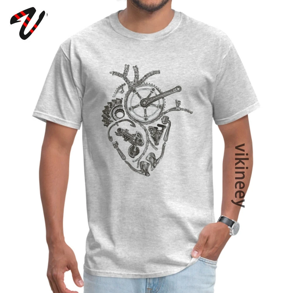 Fashionable Anatomical Cycling Heart Customized T Shirts Round Collar 100% Cotton Fabric Men Tees Lucifer Tees Autumn