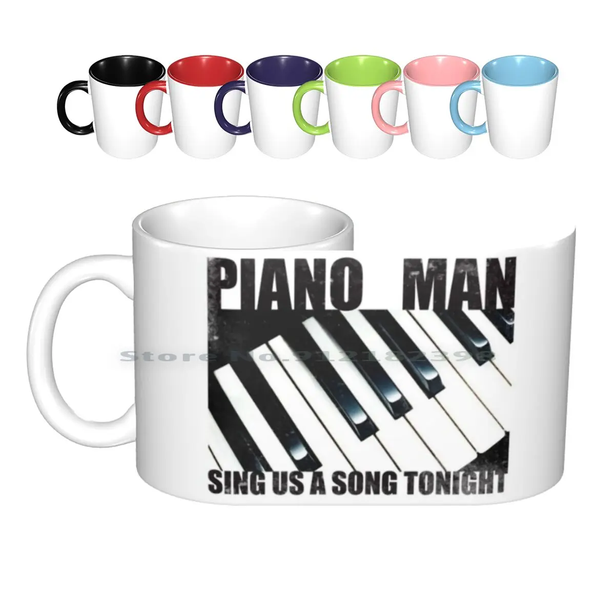 Piano Man Ceramic Mugs Coffee Cups Milk Tea Mug Piano Man Music Tekst Sing Song Tonight Instrument Black White Lyrics Cafe Bar