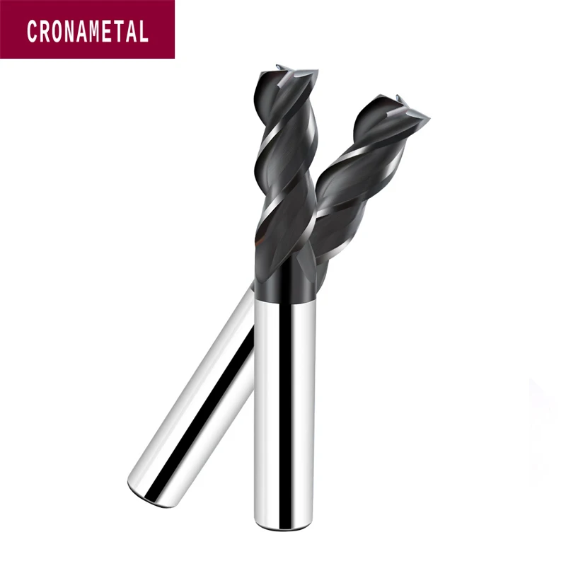 CRONAMETAL – fraise CNC en carbure de tungstène massif HRC55, pour moule en acier/acier