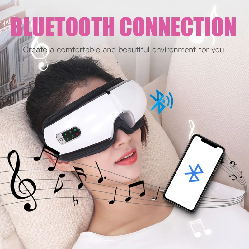 Eye Massager Double Airbag Electric 5-Mode Smart Air Pressure Relieve Eye Fatigue Multifunctional Hot Compress Vibration Music