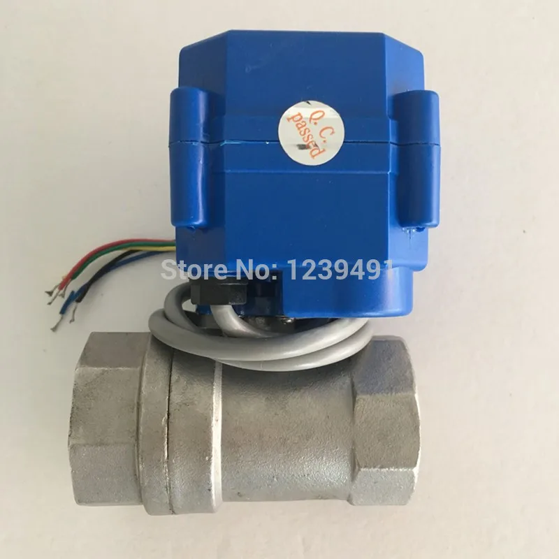 DN25 I inch stainless steel Motorized Ball Valve, DC5V 12V 24V AC220V Electrical Ball Valves 1