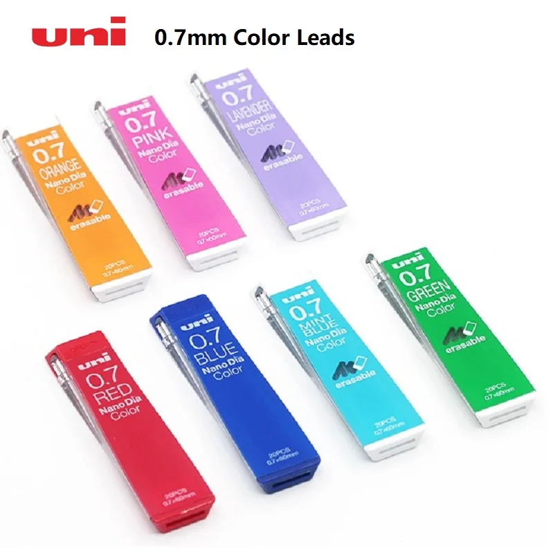 UNI 202NDC 0.5/0.7mm  Color Mechanical Pencil Leads easy erasable 1 piece