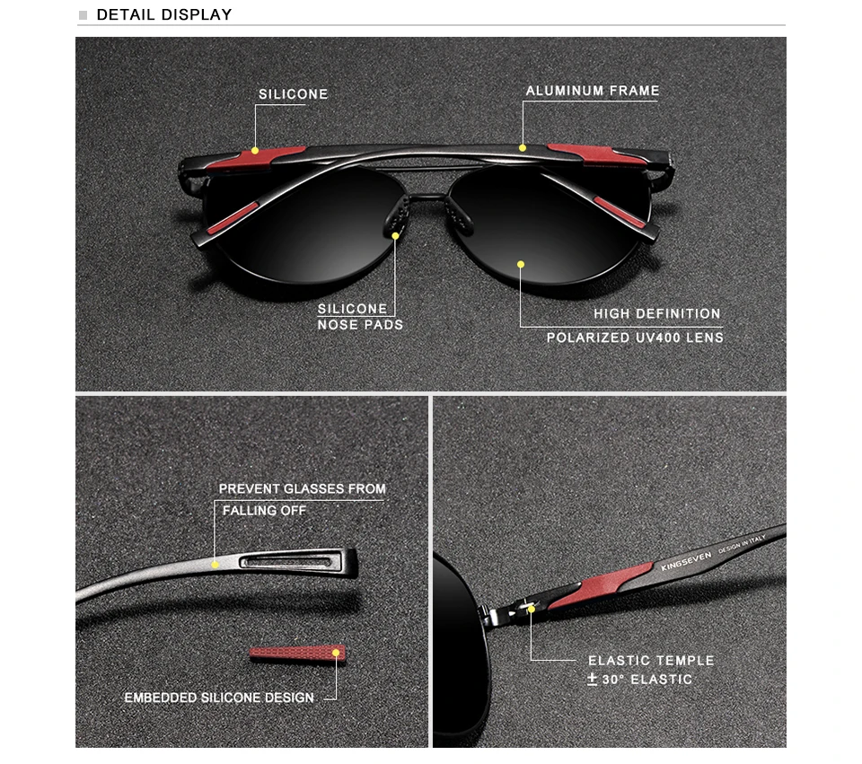 KINGSEVEN Männer Aluminium Polarisierte Sonnenbrille Klassische Marke Sonnenbrille EMI Verteidigung Beschichtung Objektiv Driving Shades N7228 – Detail 3
