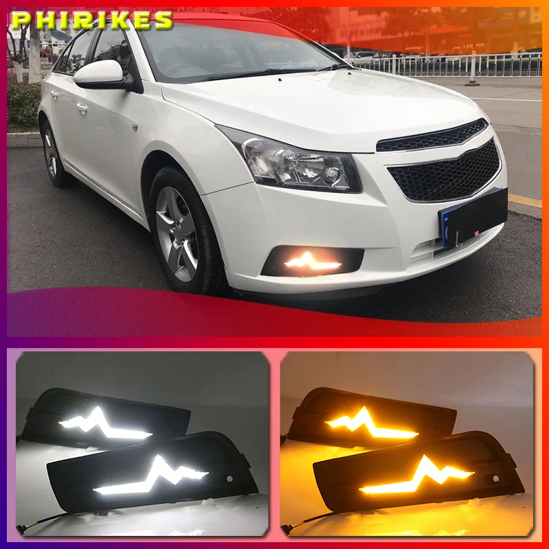 

LED Daytime Running Light DRL For Chevrolet Cruze 2009-2014 High-profile DRL Fog Lamp with Turn Signal Dimmed Light