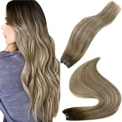 Full Shine Human Hair Weft Extensions Hair Bundles 100g Sew In Silky Straight Remy Skin Double Weft For Salon