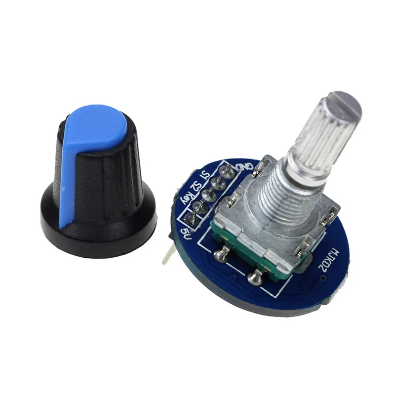 Arduino Brick 센서 개발을위한 새로운 로터리 엔코더 모듈 원형 오디오 회전 포텐쇼미터 손잡이 캡 EC11