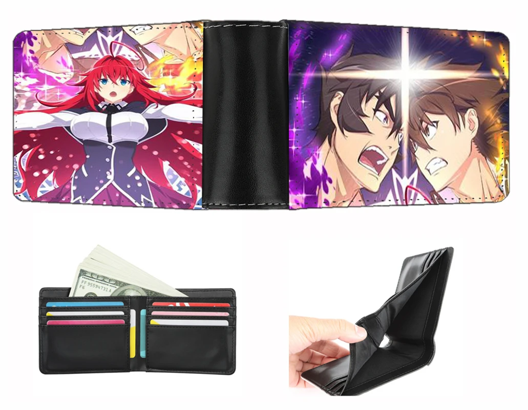 Anime High School DxD wallet Men women short wallet teenagers Card Holder PU Short Zero Wallet student Coin Purse