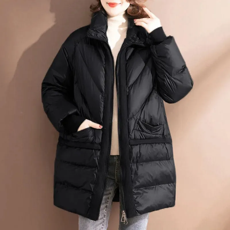 2025 New Fashion Winter Thicken Cotton-padded Jacket Women Large Size Parka Middle-Aged Female Warm Top Down Cotton Coats KW1161