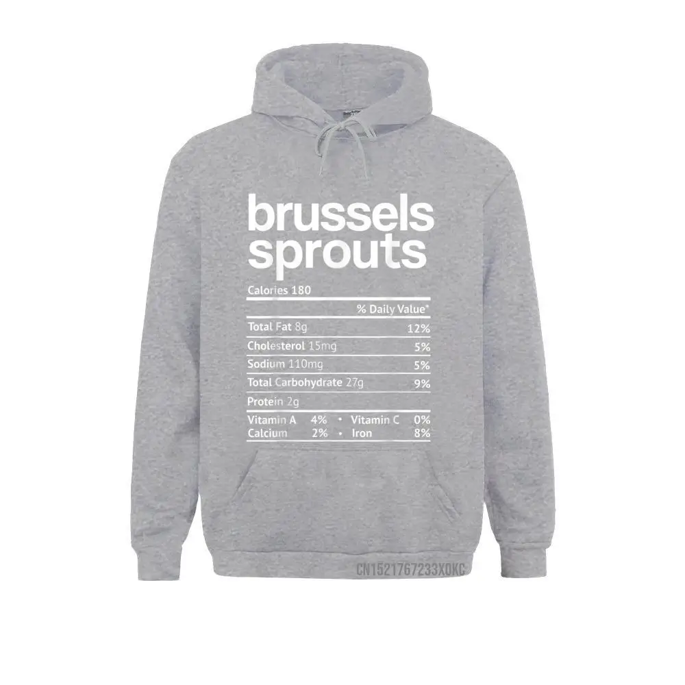 Brussels Sprout Nutrition Facts Funny Thanksgiving Christmas Hoodie Hoodies Winter Classic Simple Style Male Sweatshirts