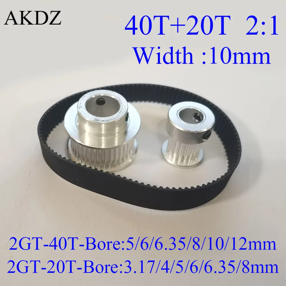 Distributieriem Katrol GT2 40 Tanden 20 Tanden Reductie 1:2/2:1 3D Printer Accessoires Riem Breedte 10Mm Boring 3.17 4 5 6.35 8 & 10 12 Mm