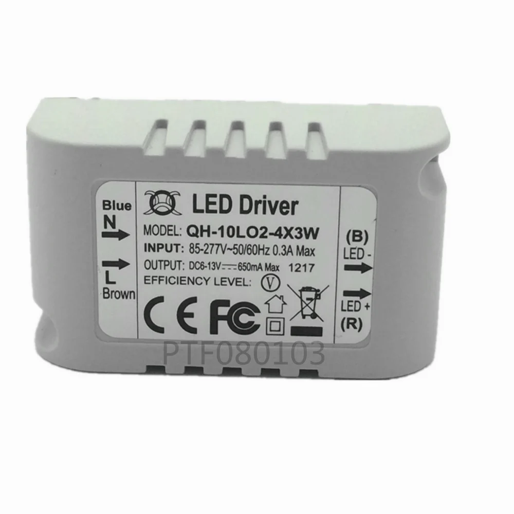 10 Pieces Isolation 10W AC85-277V LED Driver 2-4x3W 600mA DC6-13V LED Power Supply Constant Current Ceiling Lamp