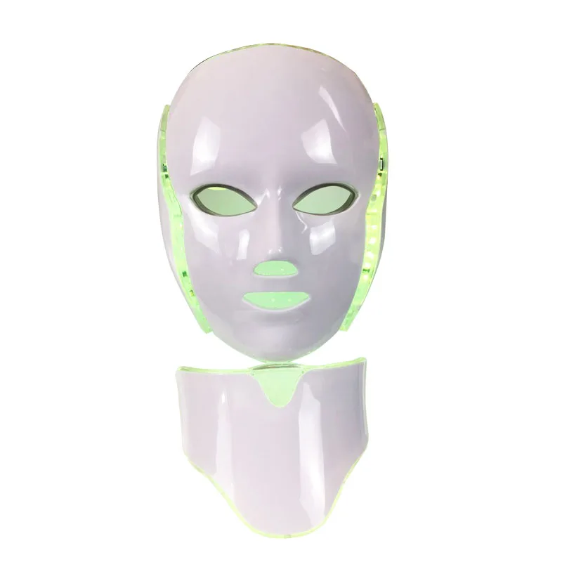 7 Color Led Mask With Neck Beauty Machine Photon Skin Rejuvenation Instrument Tools