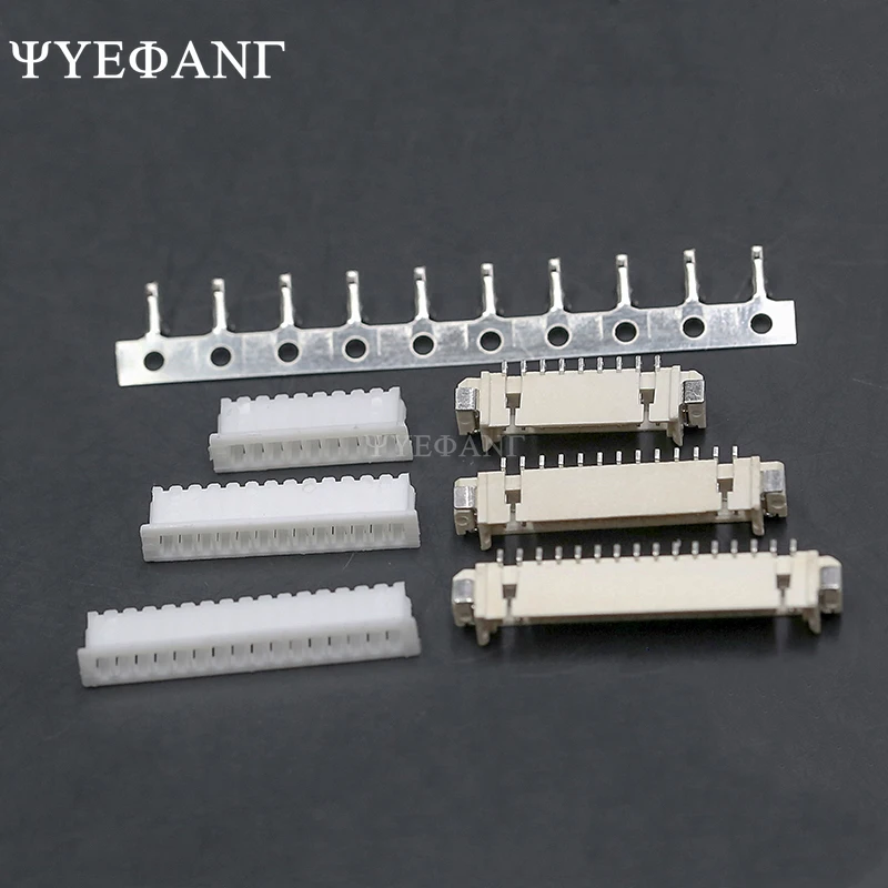 10 SETS JST 1.25mm Connector Horizontal SMD Socket 1.25 Pitch Pin Header 2P/3P/4P/5P/6P/7P/8P/9P/10Pin For 1.25mm Plug