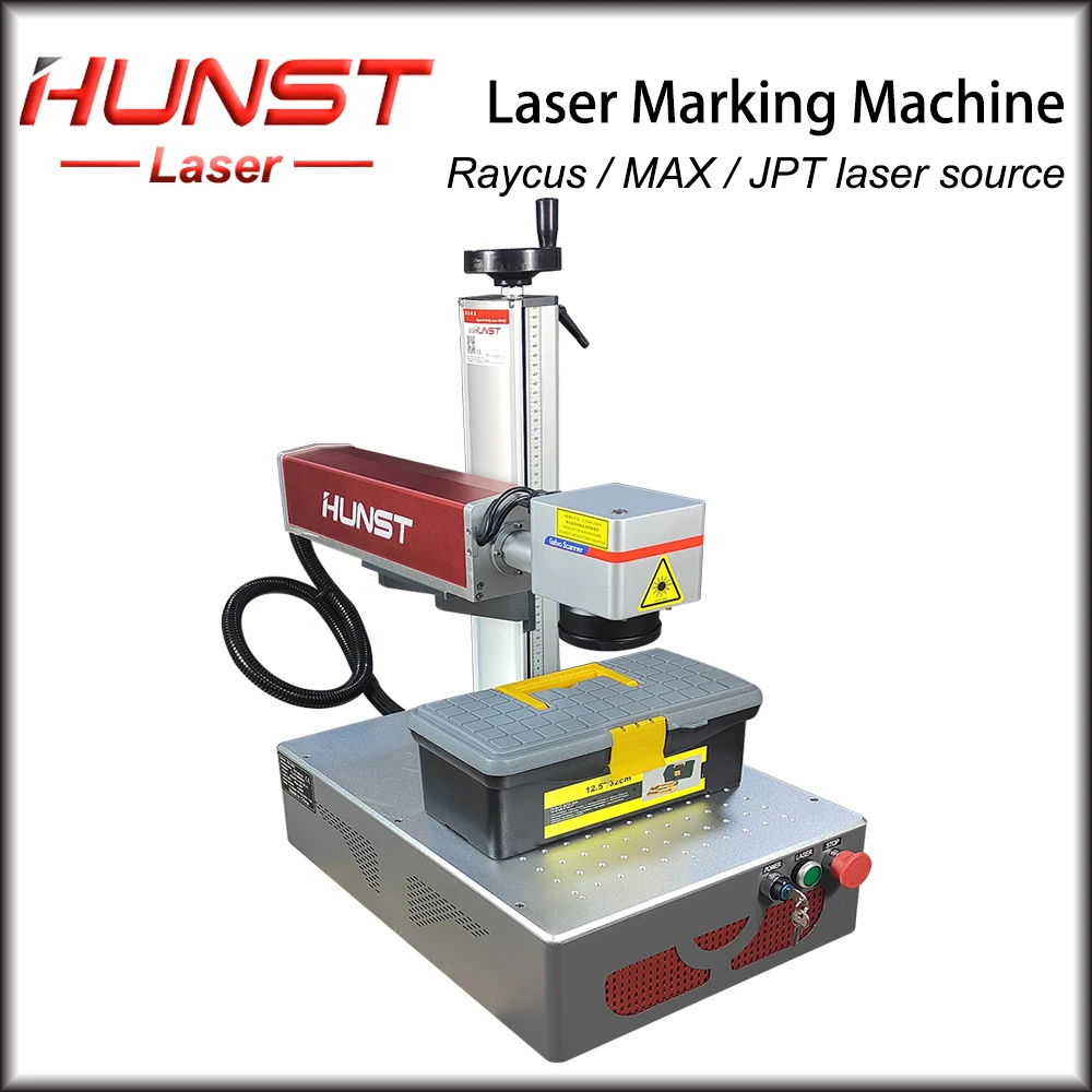 Hunst 20W/30W/50W JPT MAX Raycus Fiber Laser Marking Machine For Gold Silver Jewelry Aluminum Stainless Steel Metal Engraving