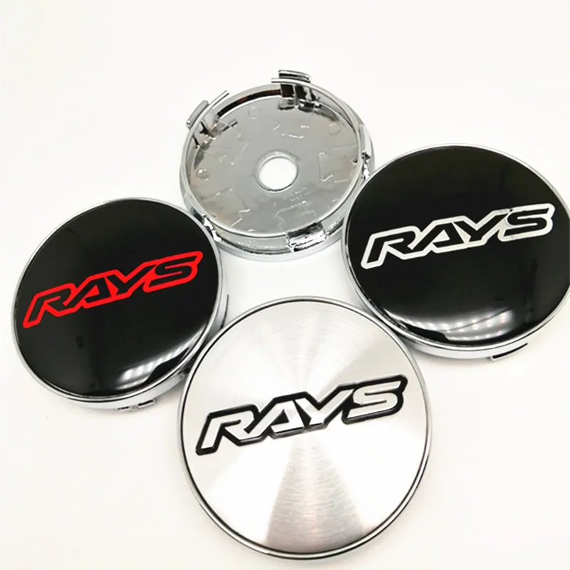 4pcs 60mm For Rays Racing Wheel Center Hubcaps Car Styling Rims Hub Cover Emblem 56mm Badge