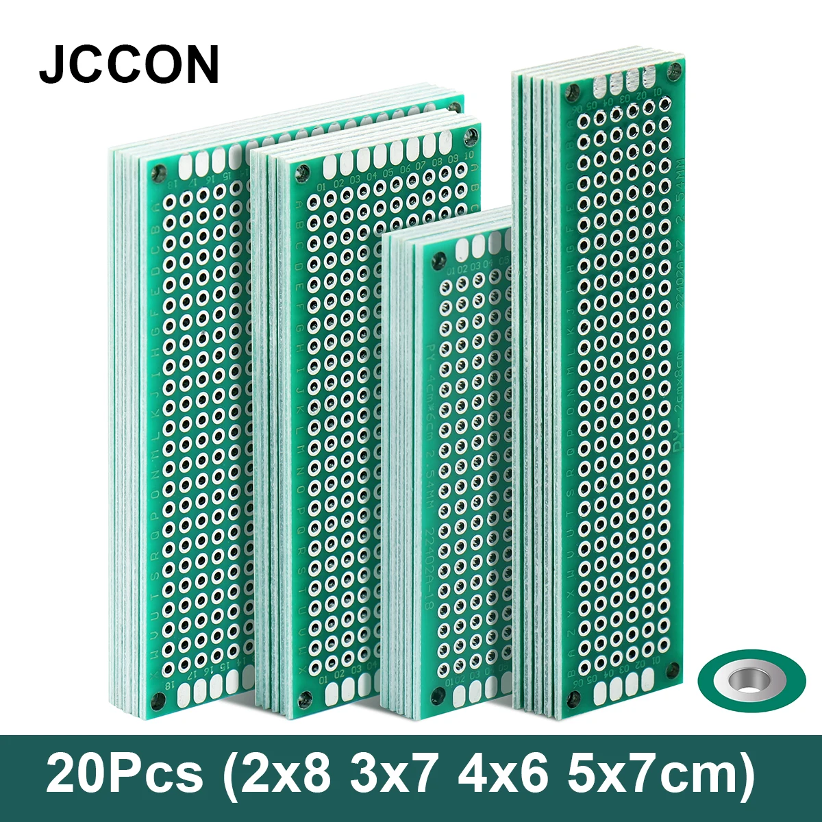 

20Pcs PCB Board Double Side Circuit Protoboard 5Pcs Each Size 2x8 3x7 4x6 5x7 cm Mixed Boards Universal DIY Hole Soldering Plate