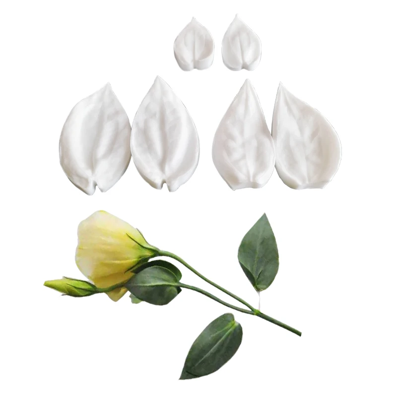 

Новый 6 шт./лот большой лист эустомы силиконовые формы пресс Gumpaste инструменты для украшения тортов из мастики Конфеты Сахар помадные формы M2401 силиконовые формы