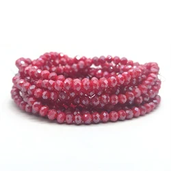 2 3 4 6 8mm Faceted Dark Red Crystal Glass Round Beads Spacer Loose for Jewelry Making Accessories Necklace Bracelet DIY