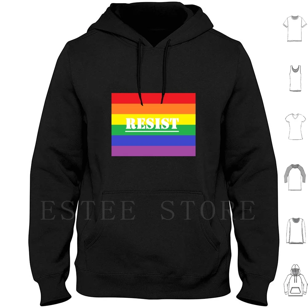 Stand Up And Pride On! Hoodies Long Sleeve Pride June Pride Day Happy Queer Together Power Resist Colors Colorful Out
