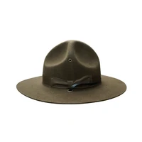 X047 Sombreros Fedora de lana para adultos del Cuerpo de Marines de EE. UU., sombreros verdes militares de lana de tamaño ajustable, sombrero Fedora para hombres, sombreros de iglesia a la moda para mujeres