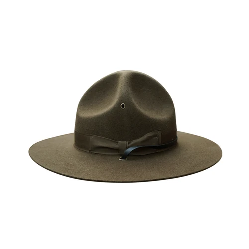 X047 Sombreros Fedora de lana para adultos del Cuerpo de Marines de EE. UU., sombreros verdes militares de lana de tamaño ajustable, sombrero Fedora para hombres, sombreros de iglesia a la moda para mujeres