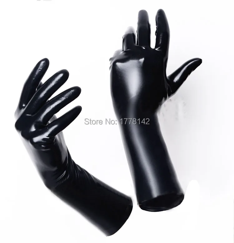 

1.0MM HEAVY LATEX SHORT GLOVES BLACK PLUS THICK LATEX GLOVES SIZE M