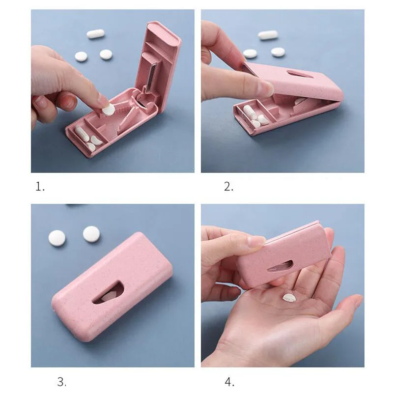 1PC Pill Cutter Box Portable Drug Box Tablet Cutter Splitter Medicine Pill Holder Pill Cutter Box