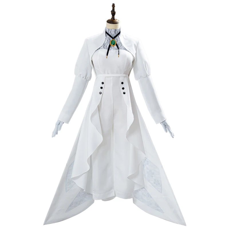 

2020 New Anime Violet Evergarden Cosplay Costume White Dress Halloween Tuxedo Suit Uniform B