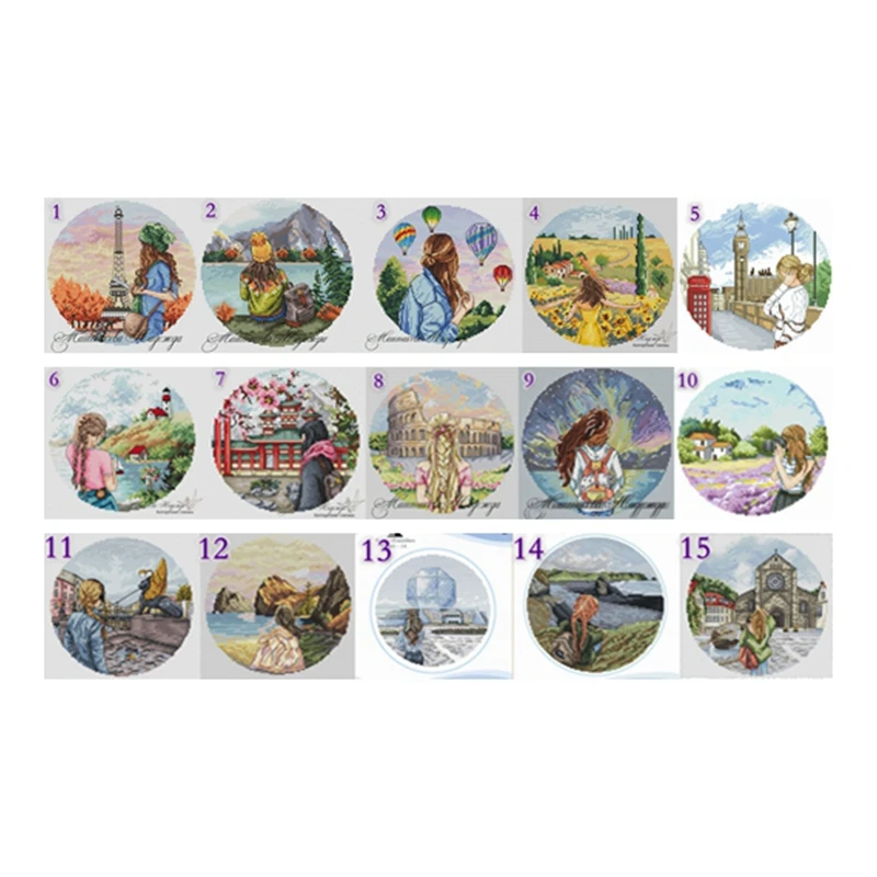 

Cross Stitch Kit Back Maiden Series Landscape Figure can be Customized Calico Material Pack DIY Handmade Chinese Embroidery