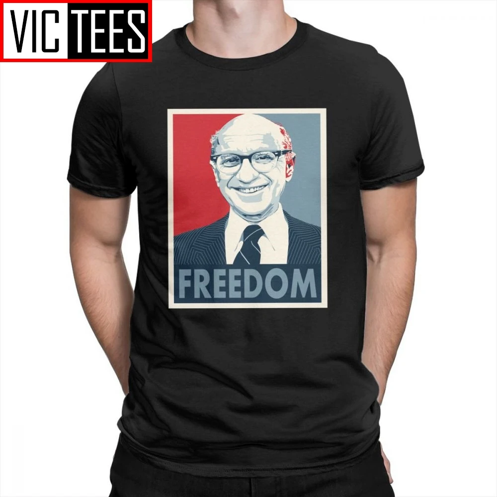 Milton Friedman T Shirt DTG Printed Men 100% Cotton Retro Style Summer Short Sleeve Tops T-Shirt for Male