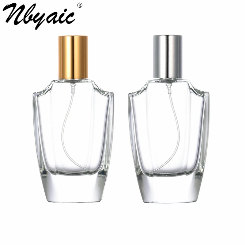 

Nbyaic 50pcs Perfume sub-bottling 50ml straight round cap high-end perfume glass bottle empty bottle portable spray bottle