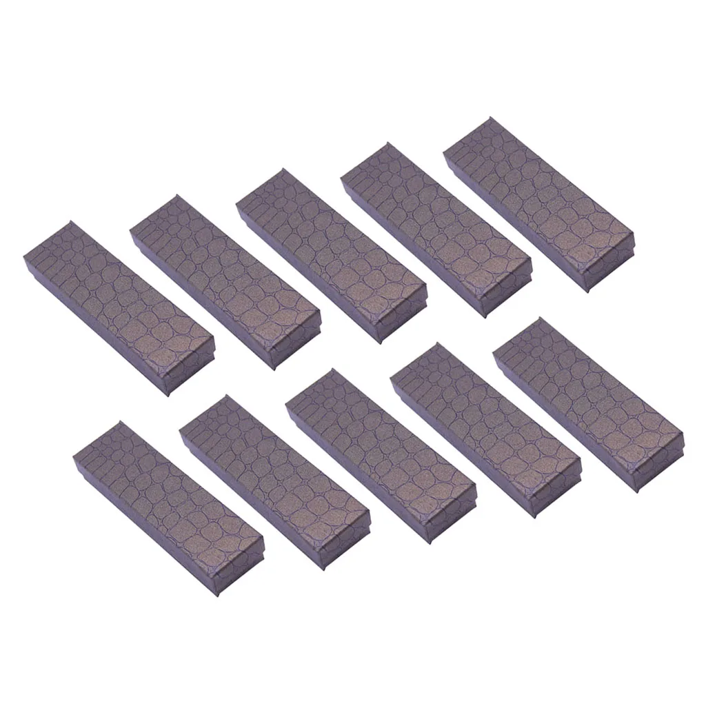 10 Piece Rectangle Cardboard Jewelry Box for Ring Necklace Bracelet Gift Boxes Storage Showcase Wedding Party Jewelry Organizer