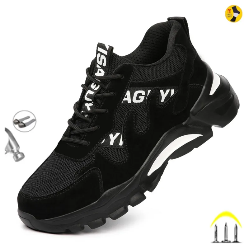 

Safety Shoes Men Women Steel Toe Boots Indestructible Work Shoes Lightweight Breathable Anti-smash Construction Shoes Sneakers